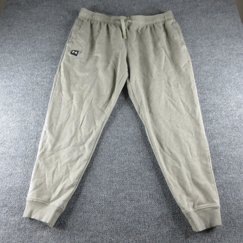 Under Armour Sweatpants Mens 2XL Green Fleece Joggers Elastic Waist Pockets